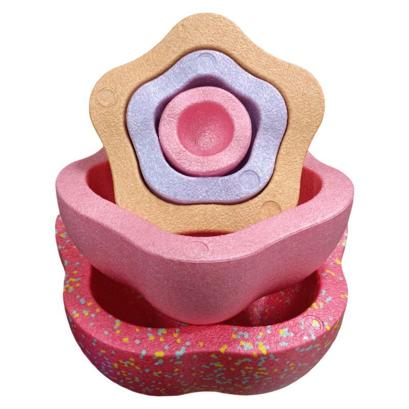 Jucarie Senzoriala de Echilibru, Flippy, Tip Stepping Stones, 5 Piese, din Spuma, pentru Miscare, Sarituri, Prindere, Diametru 28 cm, Model 1, Multicolor [9]