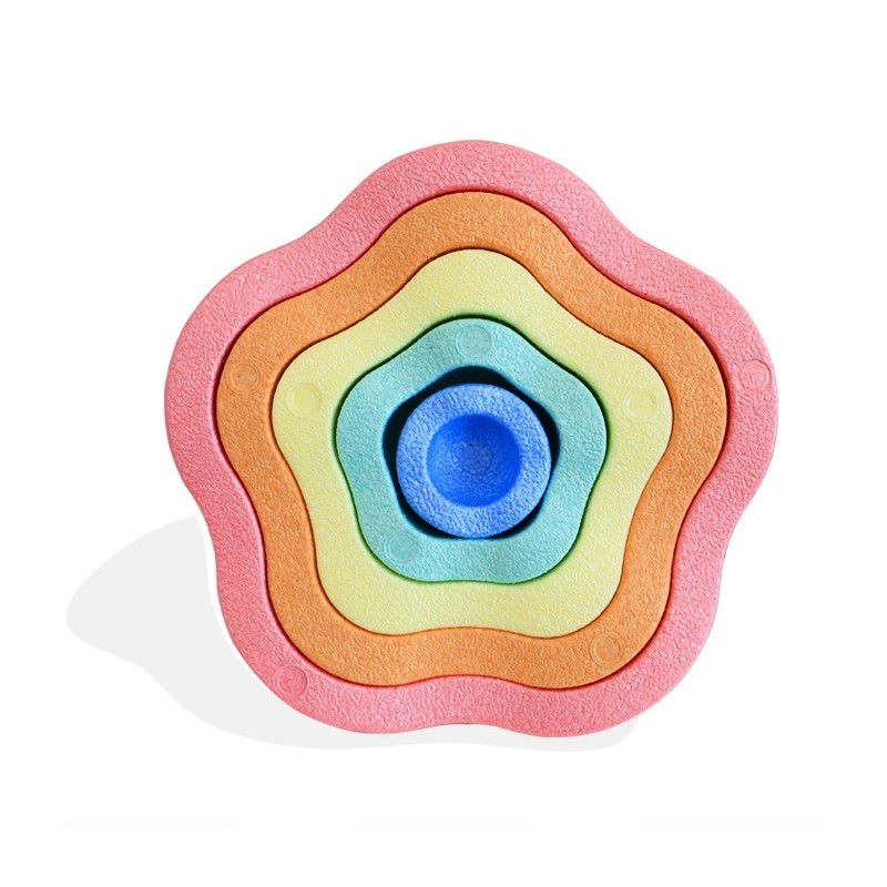 Jucarie Senzoriala de Echilibru, Flippy, Tip Stepping Stones, 5 Piese, din Spuma, pentru Miscare, Sarituri, Prindere, Diametru 28 cm, Model 2, Multicolor [1]