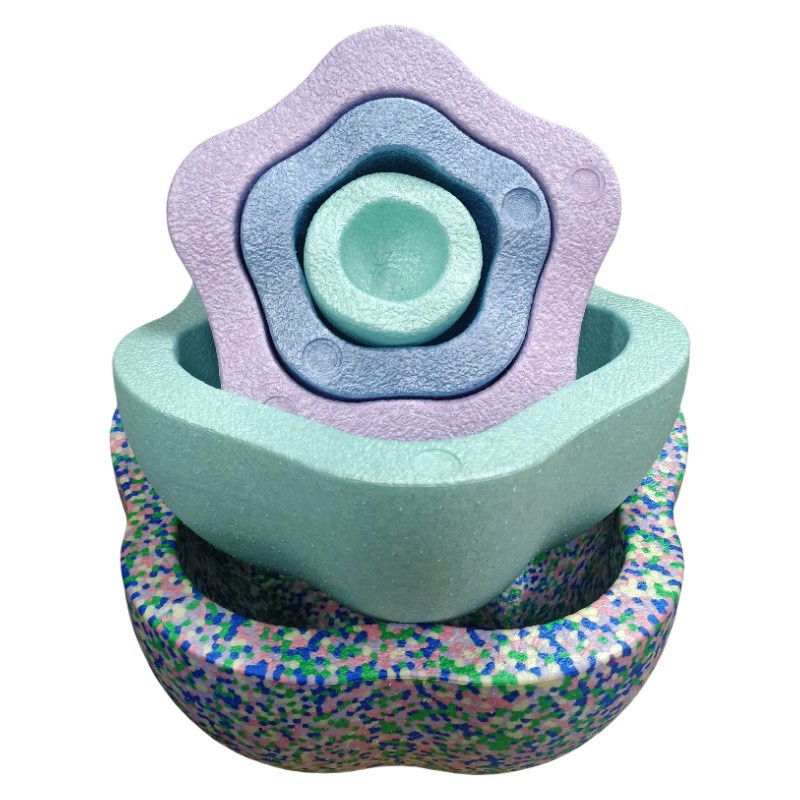 Jucarie Senzoriala de Echilibru, Flippy, Tip Stepping Stones, 5 Piese, din Spuma, pentru Miscare, Sarituri, Prindere, Diametru 28 cm, Model 3, Multicolor [2]