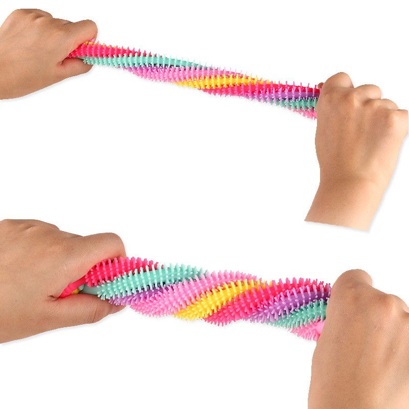 Jucarie senzoriala elastica Flippy, Fidget Noodle, Antistres, Culori Random [6]