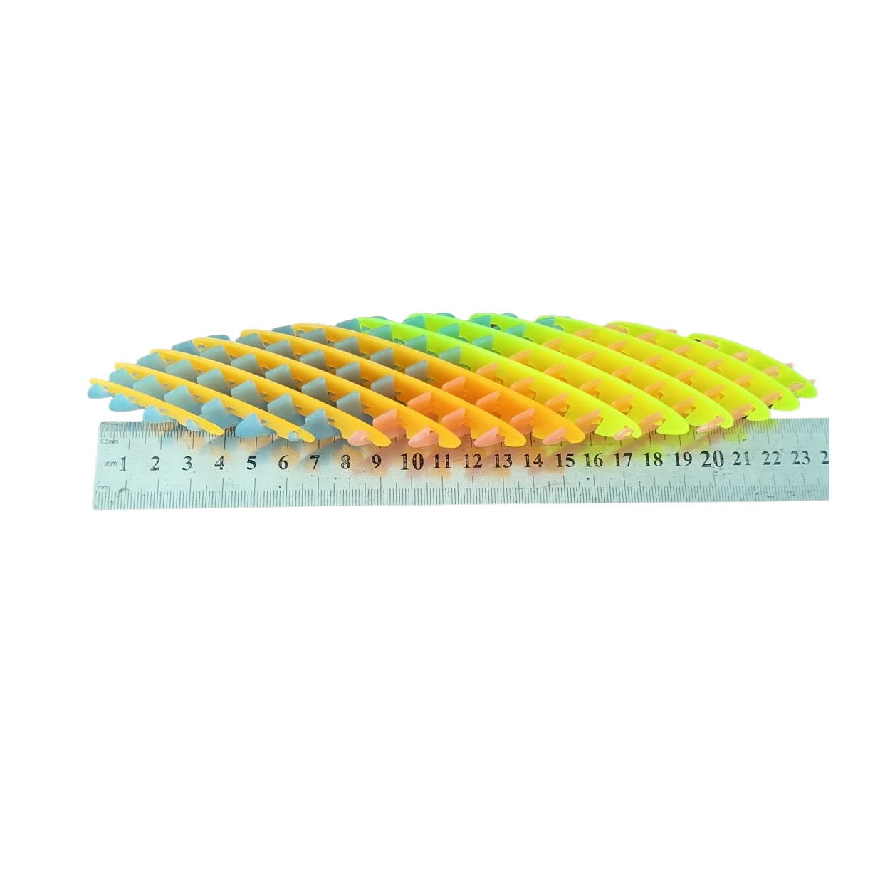 Jucarie Worm Fidget de Decompresie, Flippy, Anti Stres, Dimensiune Compacta 10 cm, Dimensiune Extinsa 24.5 cm, Multicolor [6]