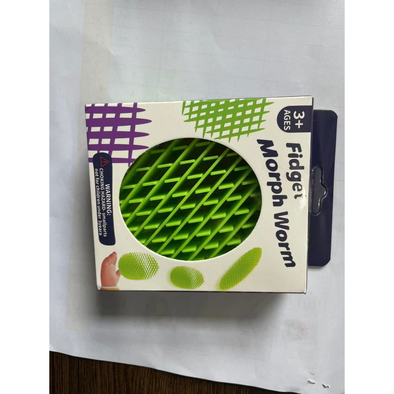 Jucarie Worm Fidget de Decompresie, Flippy, Anti Stres, Dimensiune Compacta 6 cm, Dimensiune Extinsa 15.5 cm, Verde [3]