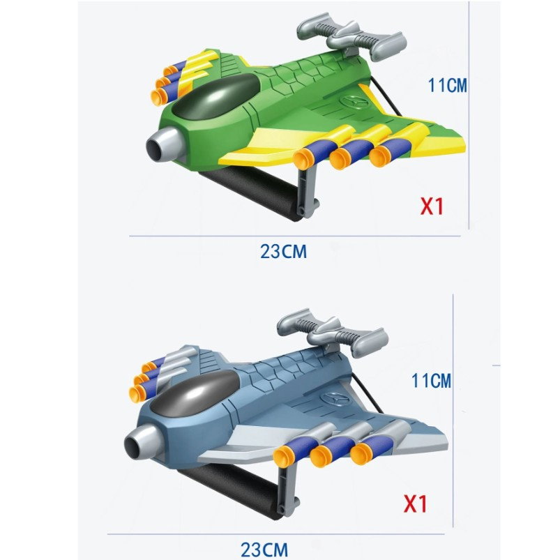 Jucaruie cu Lansator pentru Copii, Flippy, Lanseaza Manual, Tinta, 2 Avioane, 40 de Gloante din Material Moale, Joc Interactiv, 28.5x25x6.3 cm, Gri Verde [8]