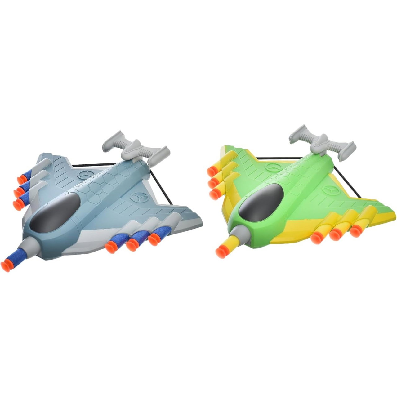 Jucaruie cu Lansator pentru Copii, Flippy, Lanseaza Manual, Tinta, 2 Avioane, 40 de Gloante din Material Moale, Joc Interactiv, 28.5x25x6.3 cm, Gri Verde [4]