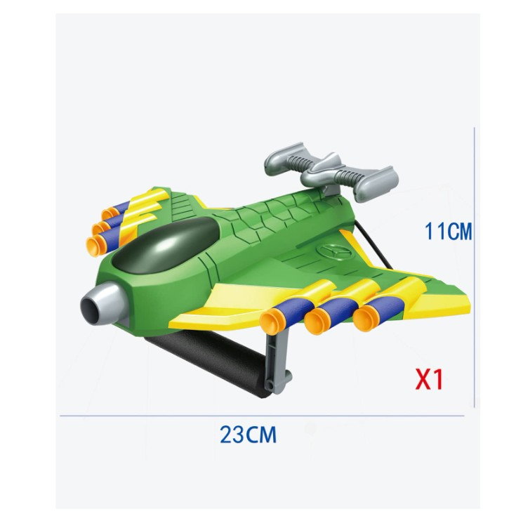 Jucaruie cu Lansator pentru Copii, Flippy, Lanseaza Manual, Tinta, Avion, 20 de Gloante din Material Moale, Joc Interactiv, 24x23.5x6.3 cm, Verde [6]