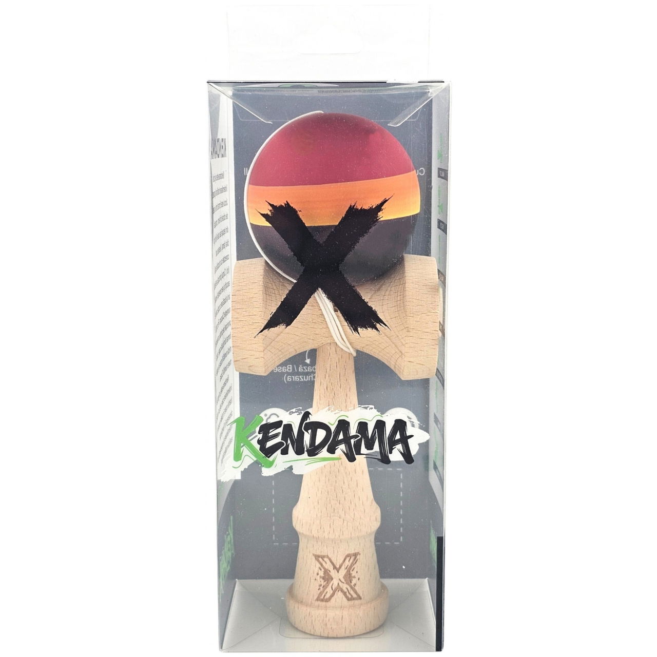 Kendama Originala X, Profesionala, Flippy, Rubber Grip, din Lemn, 18 cm, Rosu/Galben/Negru [4]