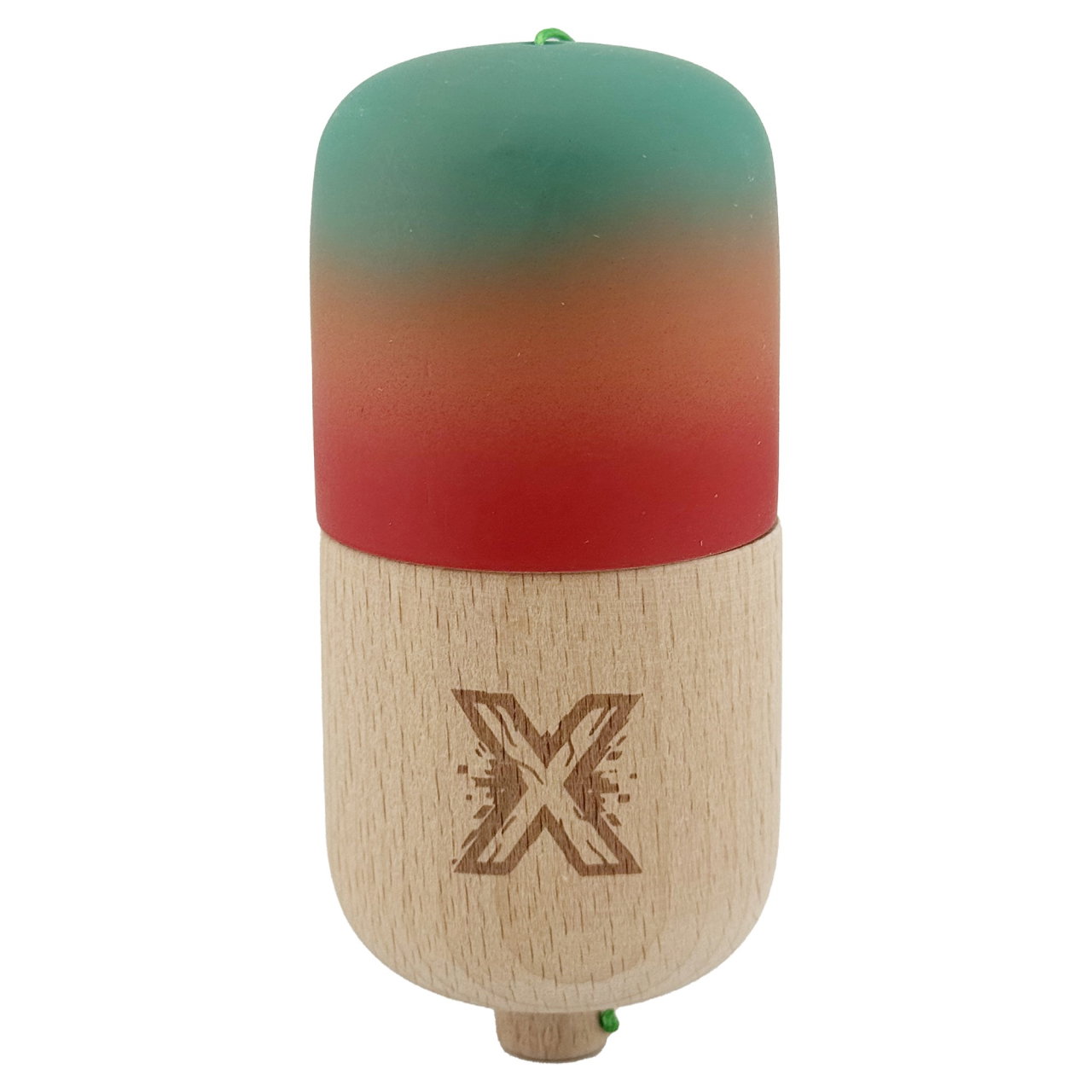 Kendama Pill X Originala, Flippy, Profesionala Model Rubber Grip Pilula, din Lemn, Varsta 9+, Ata 62/65 cm, 11 x 5 x 5 cm, Gradient [1]
