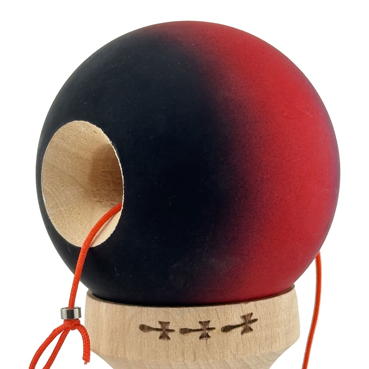 Kendama X Originala, Profesionala, Flippy, Big Cups V2, Rubber Grip cu Cupe Mari, Rulment Metalic cu Ata 55 cm, Mov/Rosu/Negru [8]