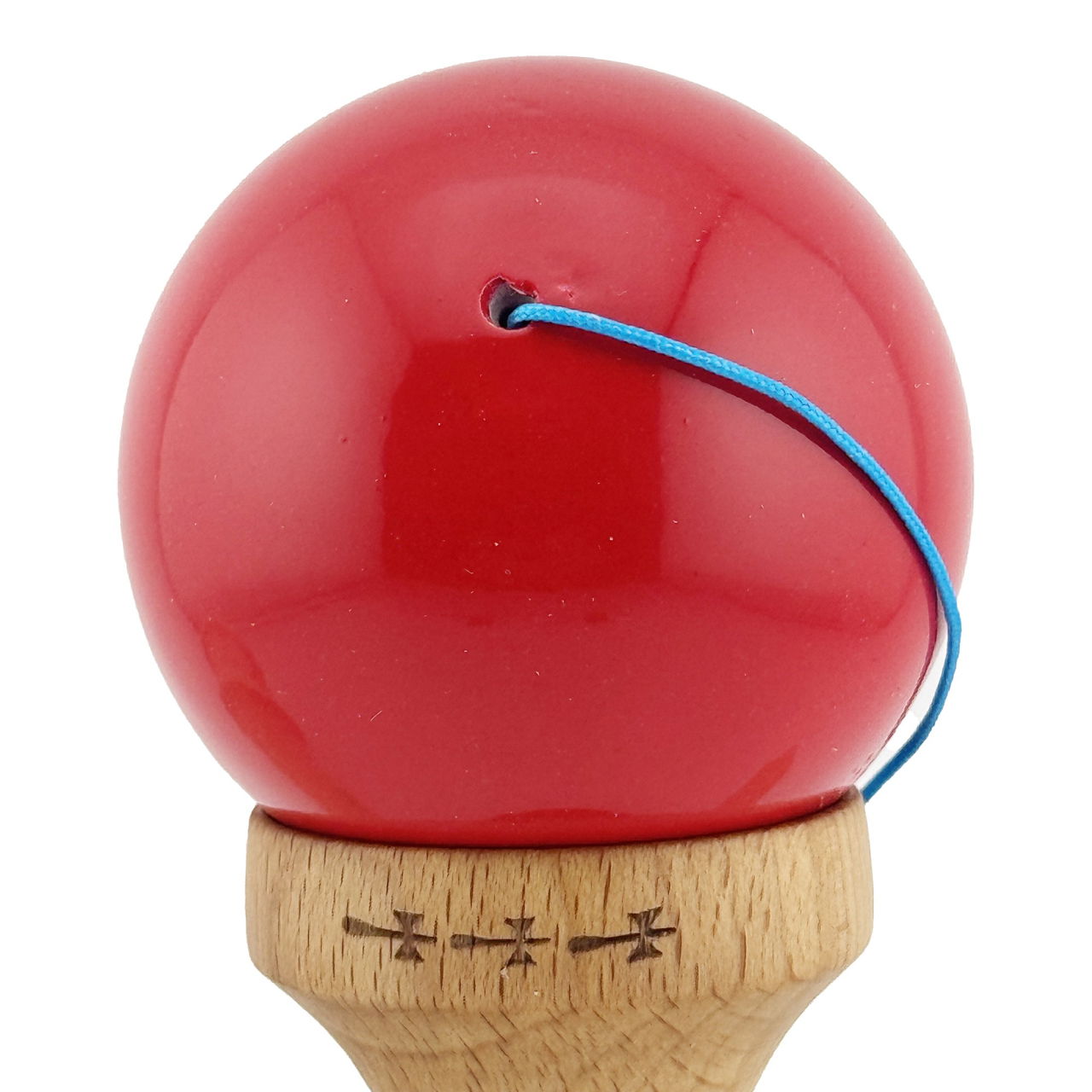 Kendama X Originala, Profesionala, Flippy, Big Cups V2, Super Sticky cu Cupe Mari, din lemn 18 cm, Rulment Metalic cu Ata 55 cm, Rosu/Alb [8]