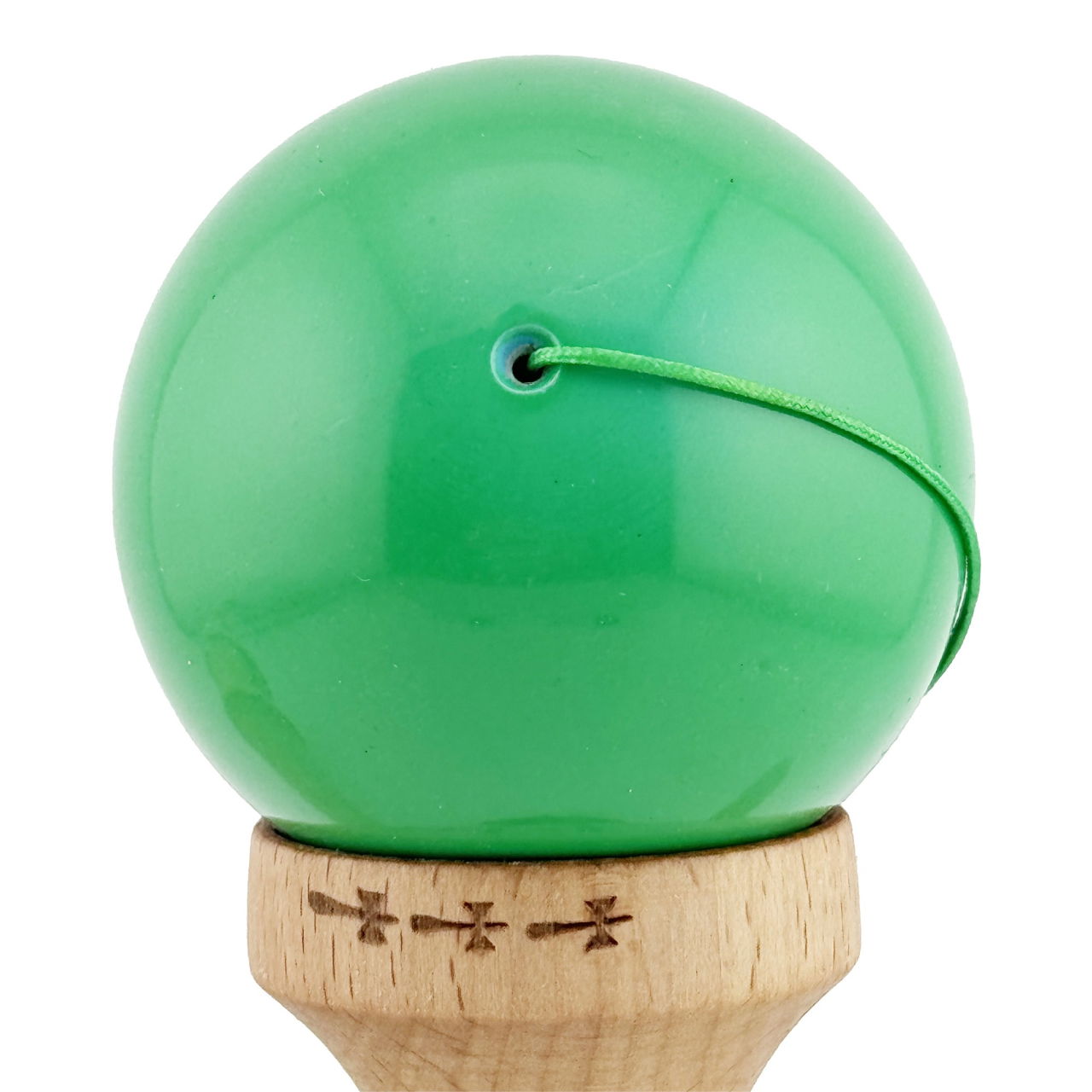 Kendama X Originala, Profesionala, Flippy, Big Cups V2, Super Sticky cu Cupe Mari, Rulment Metalic, din lemn 18 cm, Ata 55 cm, Verde/Negru [8]