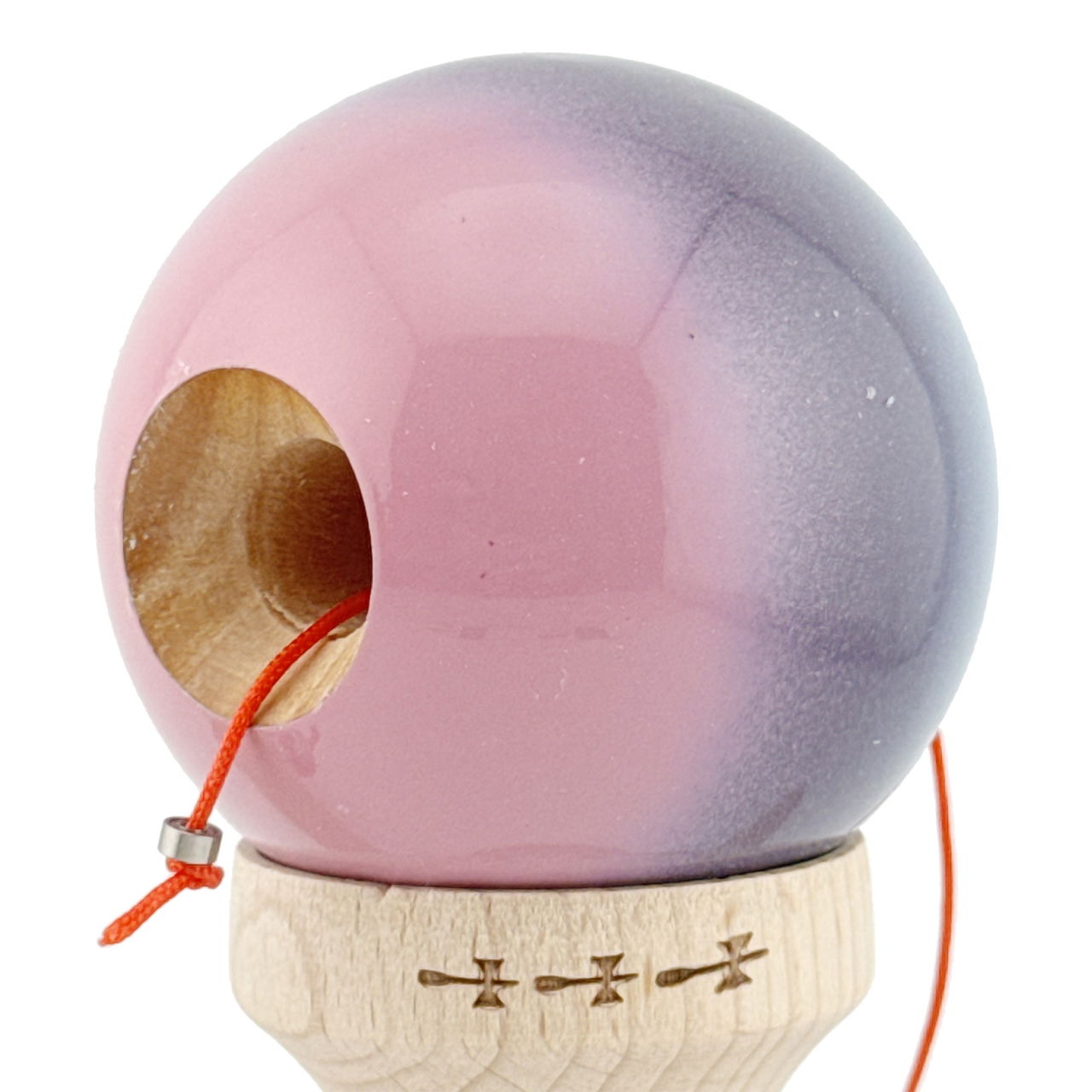 Kendama X Originala, Profesionala, Flippy, Big Cups V2, Super Sticky Cupe Mari, Rulment Metalic cu Ata 55 cm, Albastru Deschis/Mov/Roz [5]