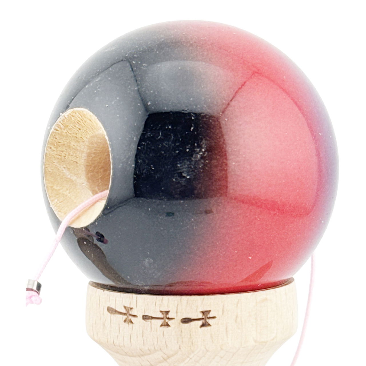 Kendama X Originala, Profesionala, Flippy, Big Cups V2, Super Sticky Cupe Mari, Rulment Metalic cu Ata 55 cm, Mov/Rosu/Negru [5]