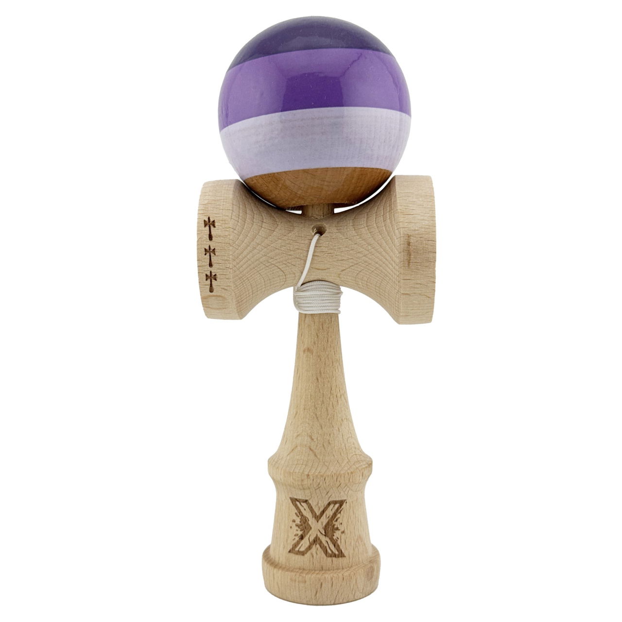 Kendama X Originala, Profesionala, Flippy, Big Cups V2, Super Sticky Legendary Cupe Mari, Rulment Metalic cu Ata 55 cm, Purpuriu/Mov/Lila [1]
