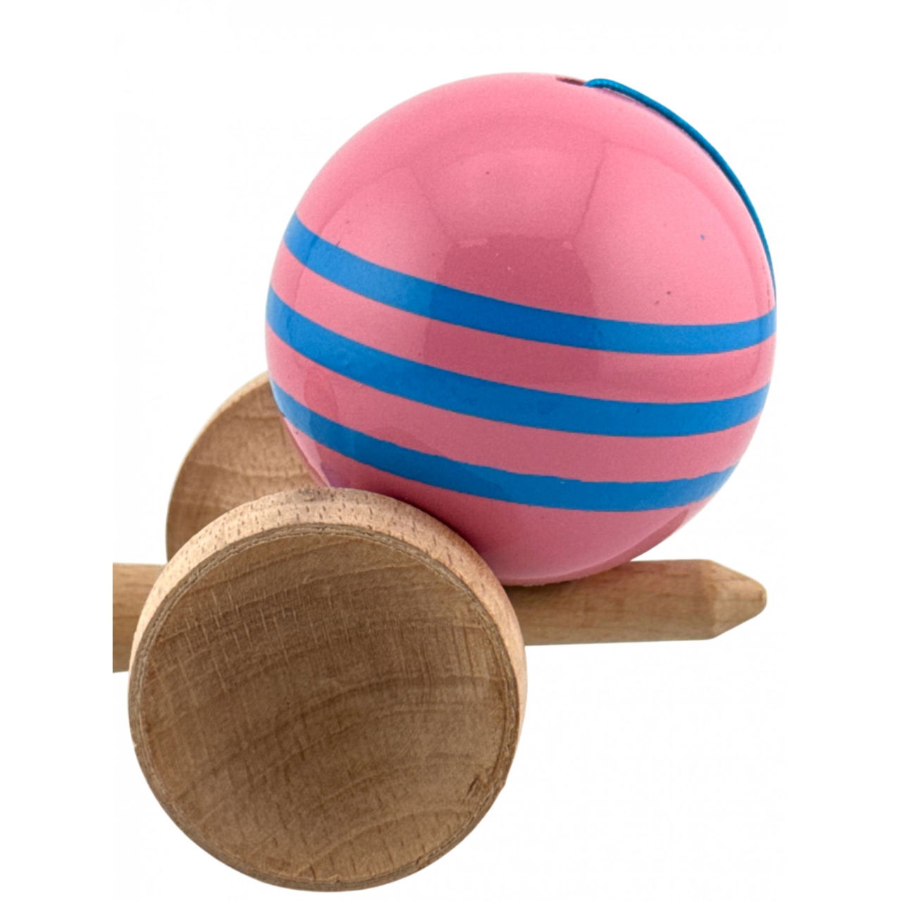 Kendama X Originala, Profesionala, Flippy, Big Cups V2, Super Sticky Legendary Cupe Mari, Rulment Metalic cu Ata 55 cm, Roz/Linii Albastre deschise [4]