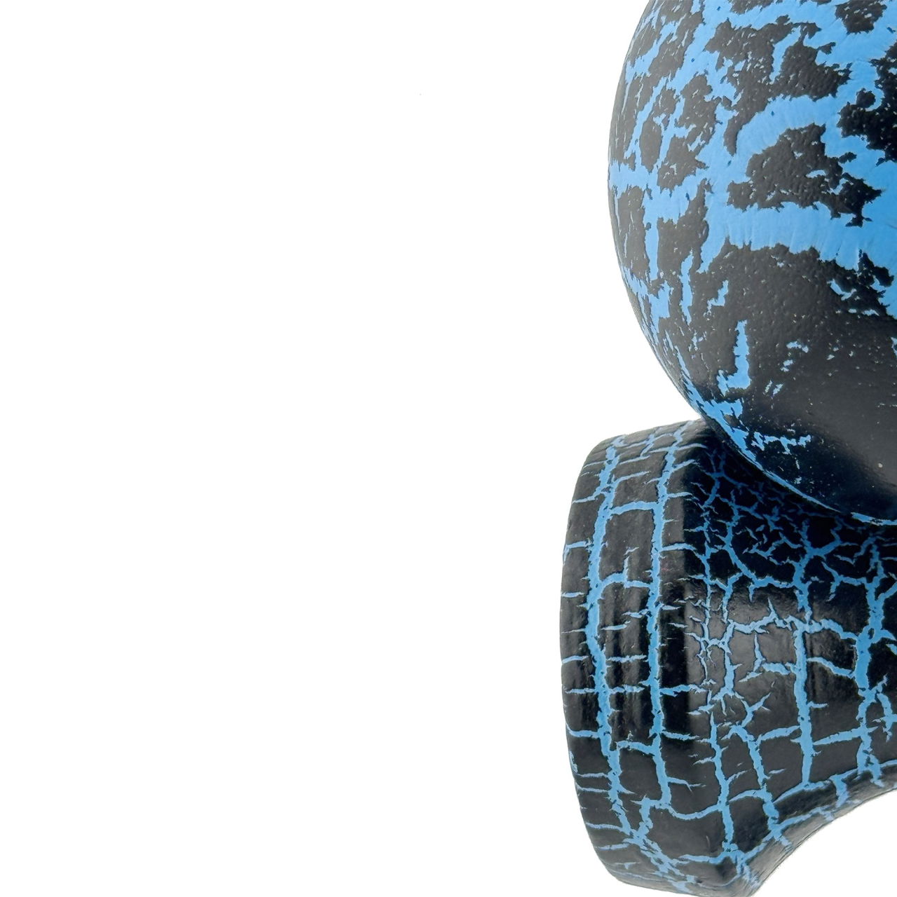 Kendama X Originala, Profesionala, Flippy, Cracked, din Lemn, 18 cm,  Negru, Albastru [7]