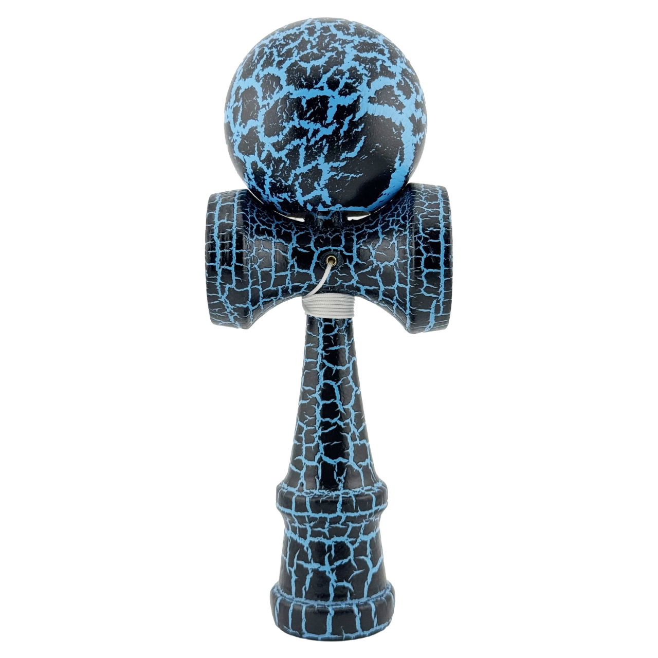 Kendama X Originala, Profesionala, Flippy, Cracked, din Lemn, 18 cm,  Negru, Albastru [1]