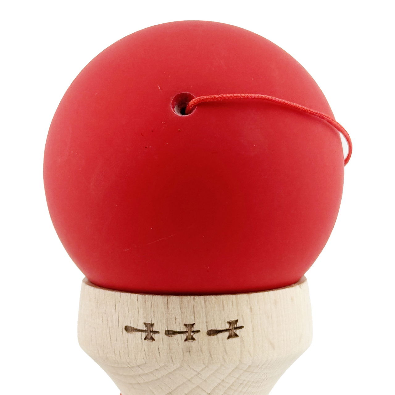 Kendama X Originala, Profesionala, Flippy, Cupe Mari KING SIZE V3, Rubber Grip, Gaura in Baza, Rulment Metalic, din lemn 18 cm, Ata 62/65 cm, Bicolor Rosu/Negru [9]