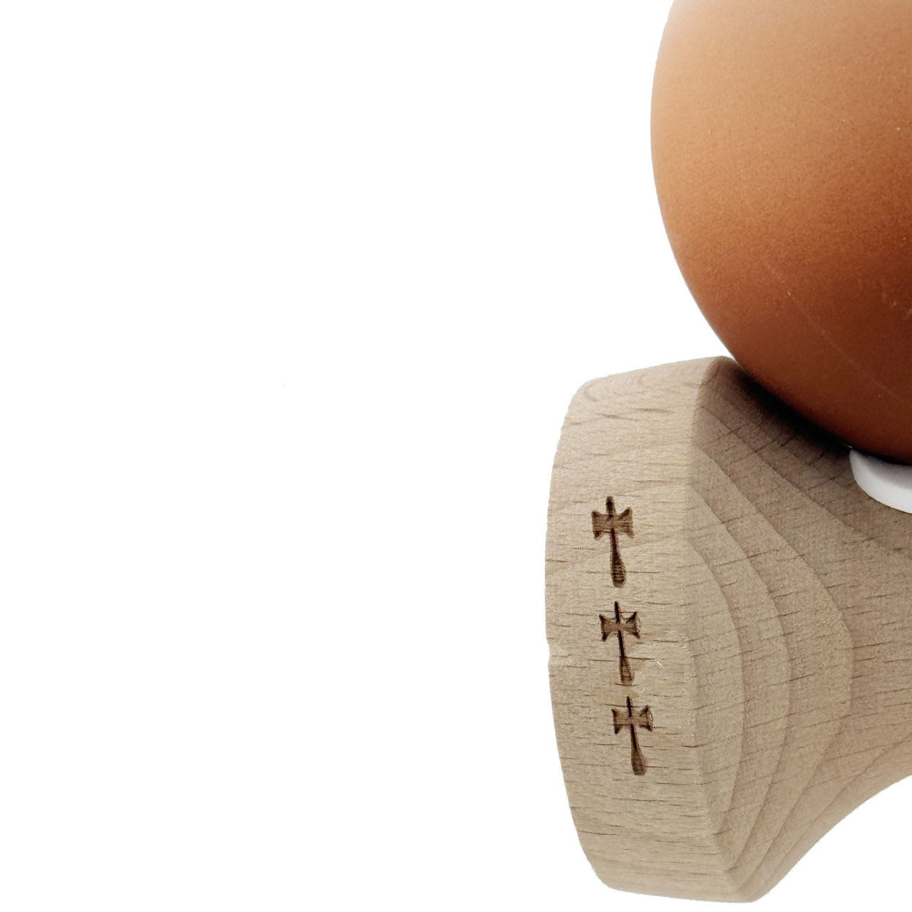 Kendama X Originala, Profesionala, Flippy, Cupe Mari KING SIZE V3, Rubber Grip, Gaura in Baza, Rulment Metalic, din lemn 18 cm, Ata 62/65 cm, Gradient Alb/Maro [7]