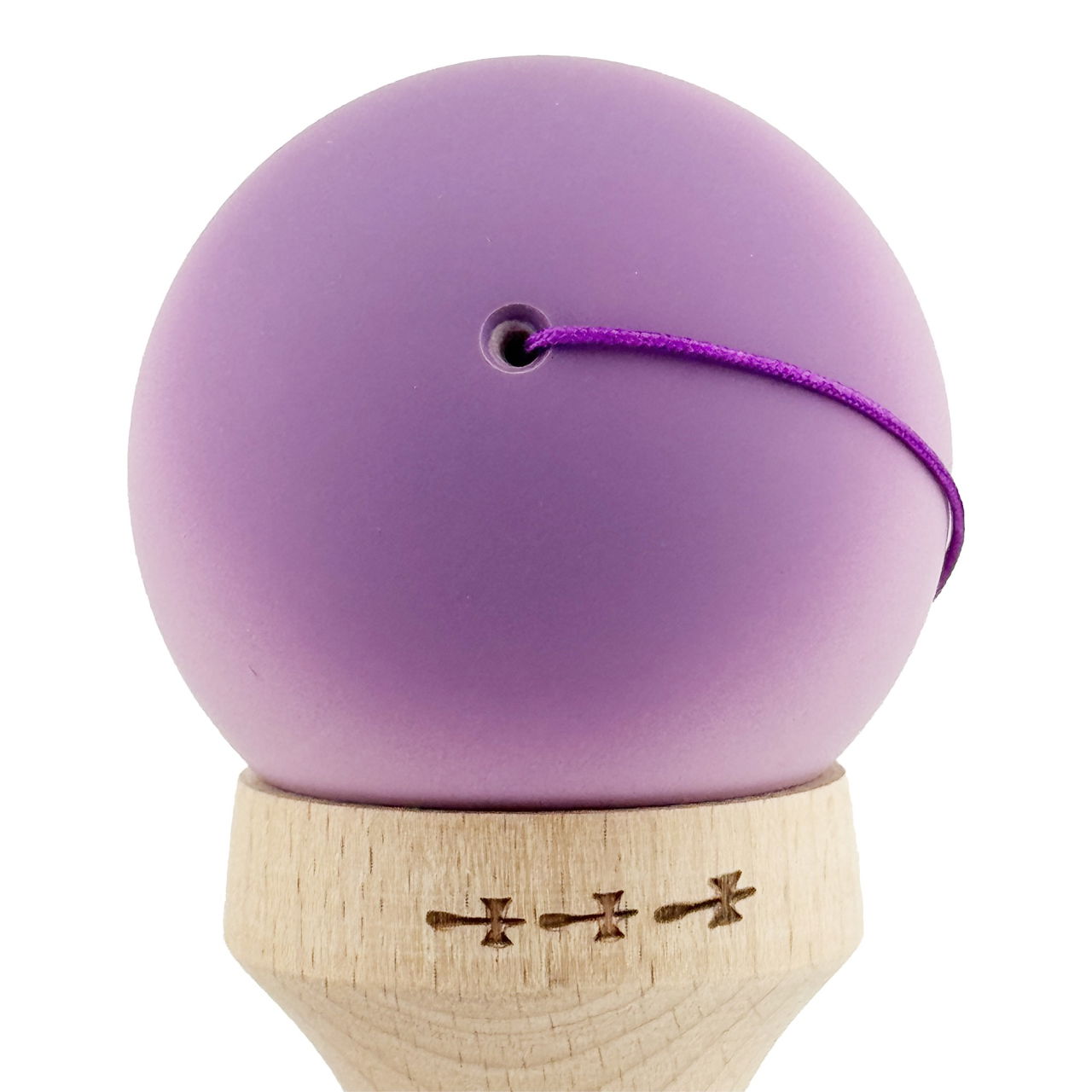 Kendama X Originala, Profesionala, Flippy, Cupe Mari KING SIZE V3, Rubber Grip, Gaura in Baza, Rulment Metalic, din lemn 18 cm, Ata 62/65 cm, Gradient Mov/Alb [9]