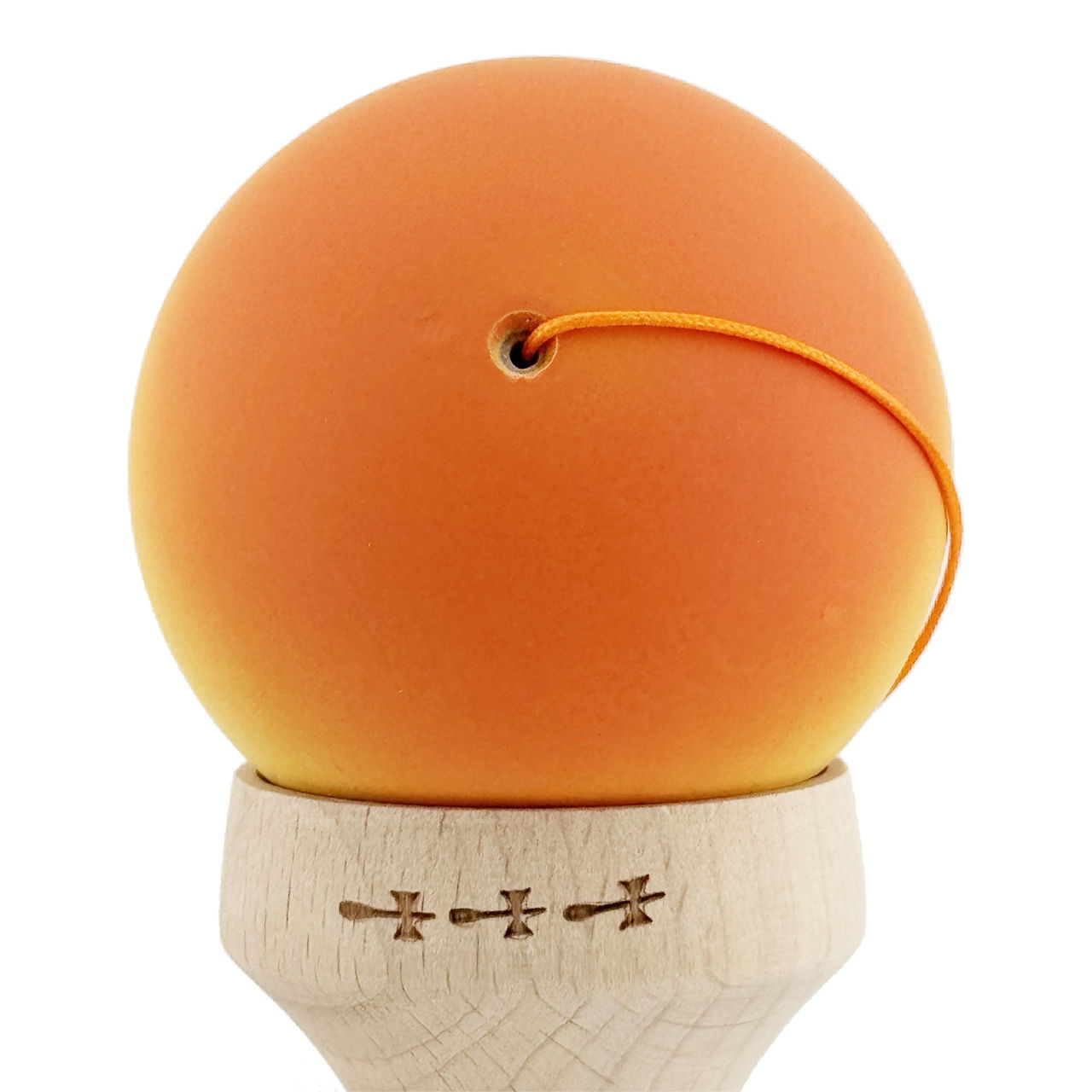 Kendama X Originala, Profesionala, Flippy, Cupe Mari KING SIZE V3, Rubber Grip, Gaura in Baza, Rulment Metalic, din lemn 18 cm, Ata 62/65 cm, Gradient Portocaliu/Galben/Alb [9]