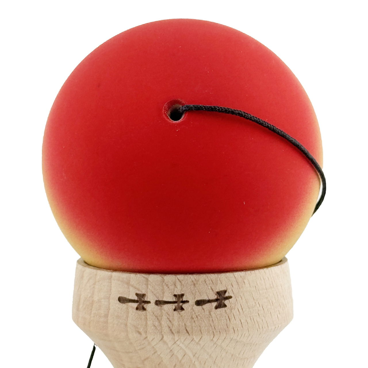 Kendama X Originala, Profesionala, Flippy, Cupe Mari KING SIZE V3, Rubber Grip, Gaura in Baza, Rulment Metalic, din lemn 18 cm, Ata 62/65 cm, Gradient Rosu/Galben/Albastru [9]