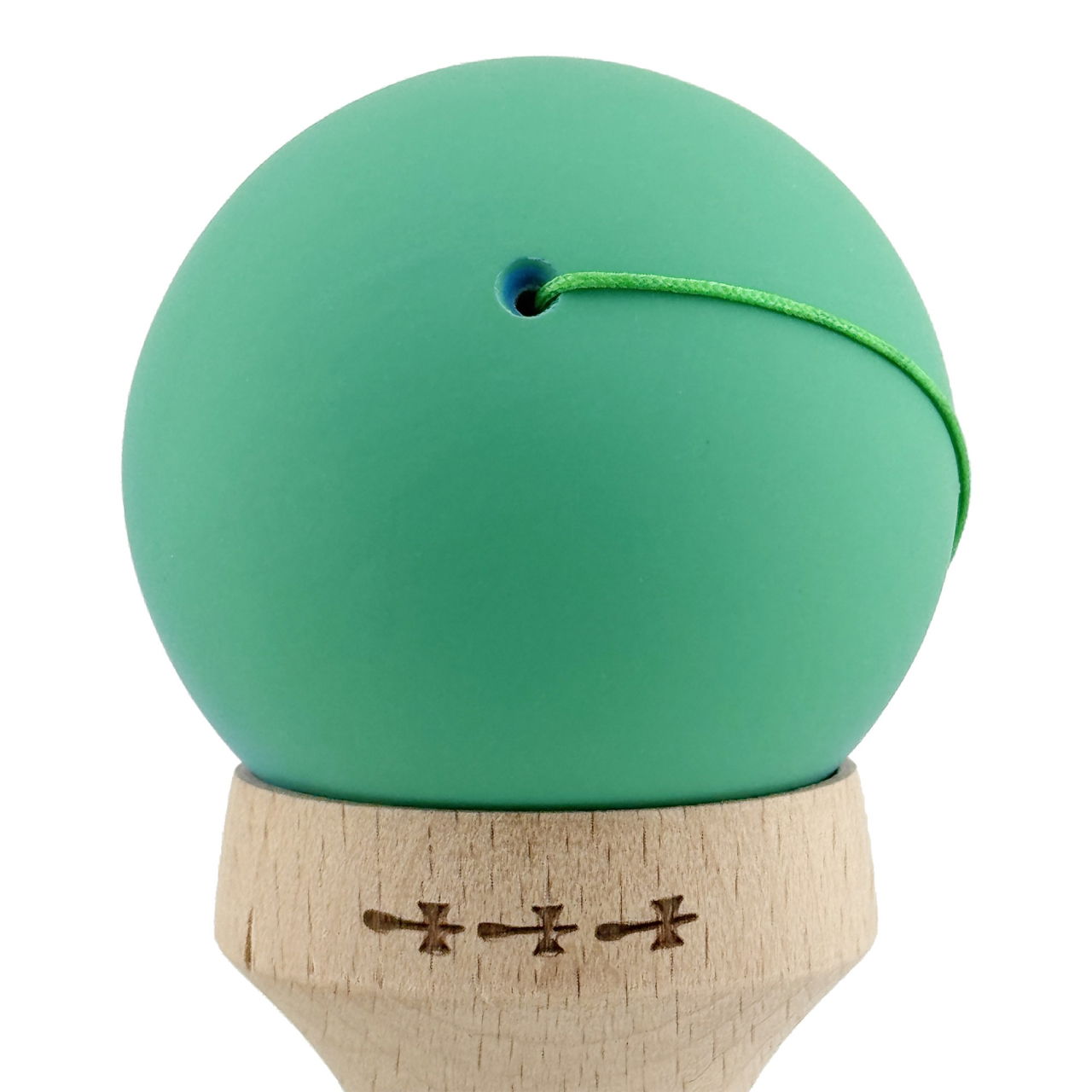 Kendama X Originala, Profesionala, Flippy, Cupe Mari KING SIZE V3, Rubber Grip, Gaura in Baza, Rulment Metalic, din lemn 18 cm, Ata 62/65 cm, Gradient Verde/Albastru [9]