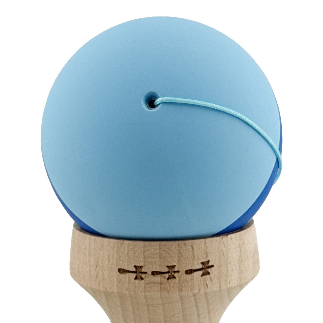 Kendama X Originala, Profesionala, Flippy, Cupe Mari KING SIZE V3, Rubber Grip, Gaura in Baza, Rulment Metalic, din lemn 18 cm, Ata 62/65 cm, M Bleu/Albastru/Bleu [10]