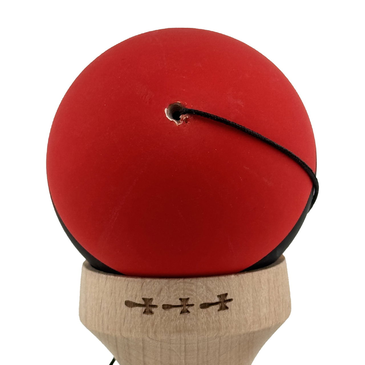 Kendama X Originala, Profesionala, Flippy, Cupe Mari KING SIZE V3, Rubber Grip, Gaura in Baza, Rulment Metalic, din lemn 18 cm, Ata 62/65 cm, M Rosu/Negru/Galben [10]