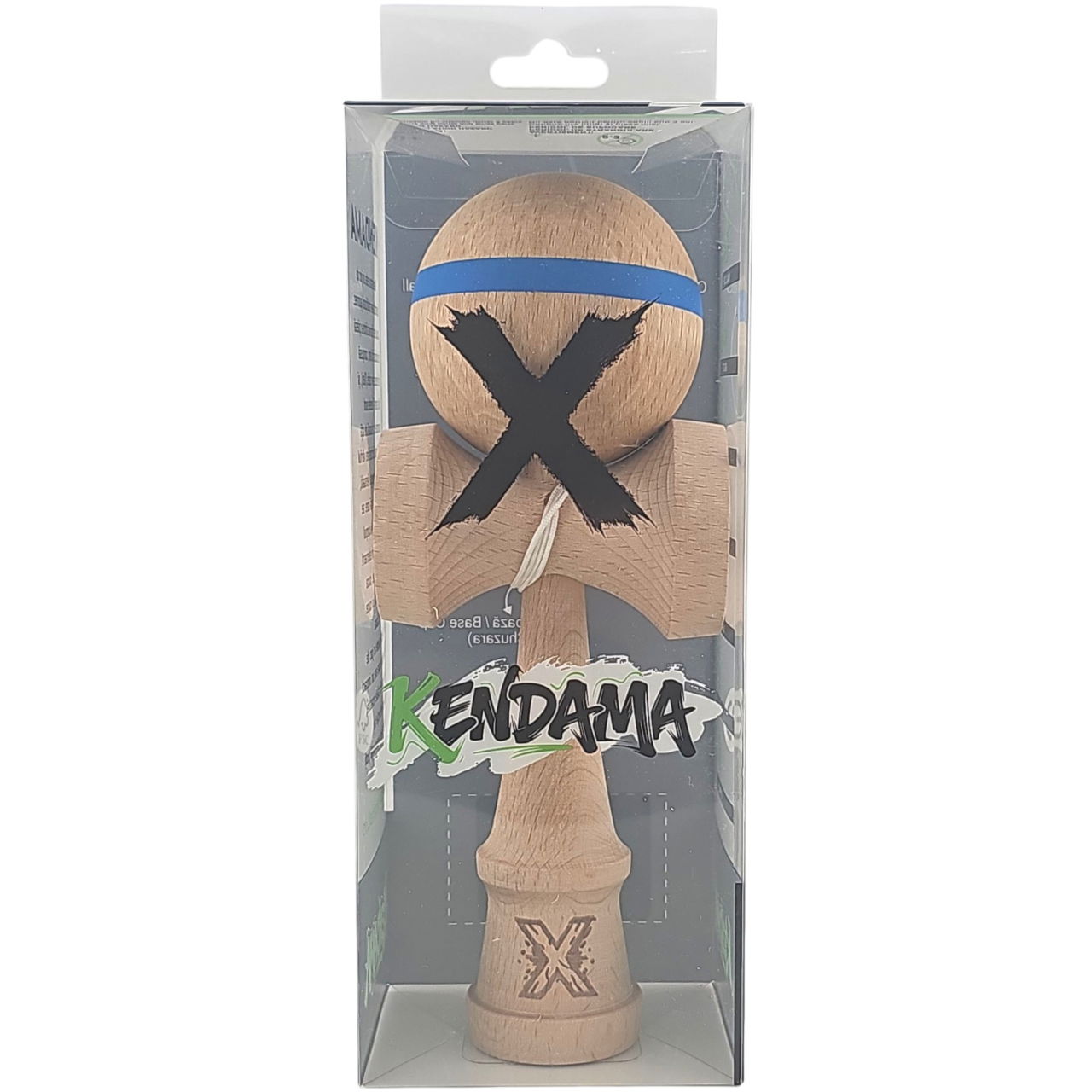 Kendama X Originala, Profesionala, Flippy, din Lemn, 18 cm, Special, Model cu Dunga, Albastru [4]