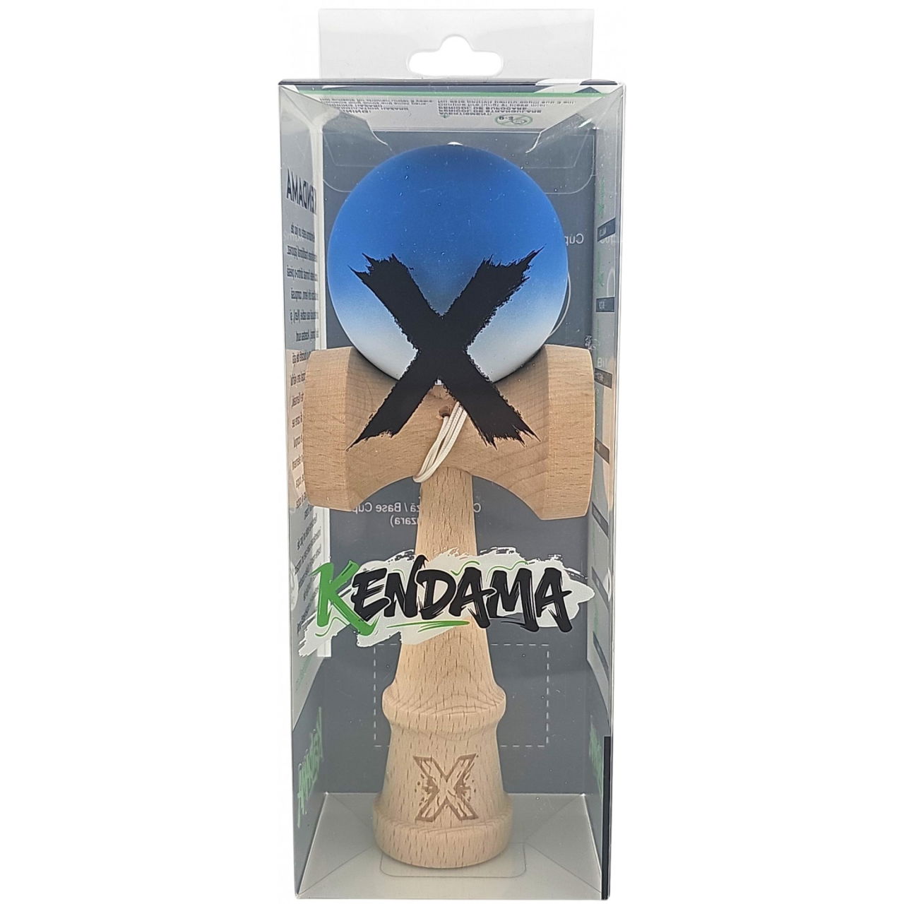 Kendama X Originala, Profesionala, Flippy, din Lemn, Rubber Grip, 18 cm, Albastru/Alb [5]