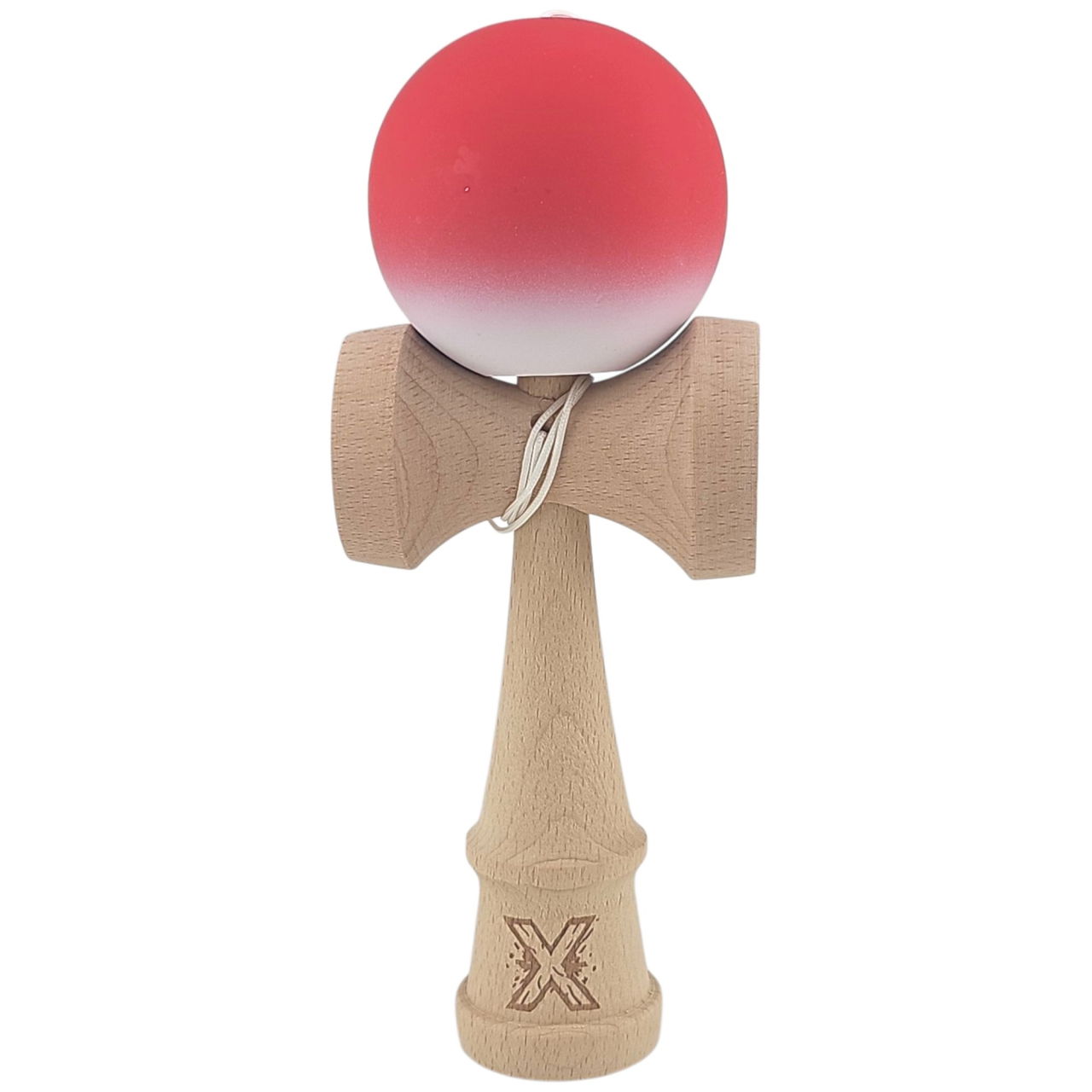 Kendama X Originala, Profesionala, Flippy, din Lemn, Rubber Grip, 18 cm, Gradient Rosu/Alb [1]