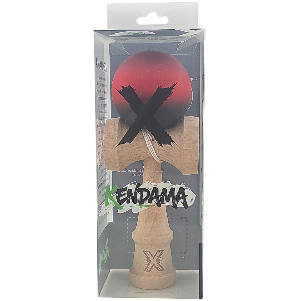 Kendama X Originala, Profesionala, Flippy, din Lemn, Rubber Grip, 18 cm, Mov/Rosu/Negru [4]