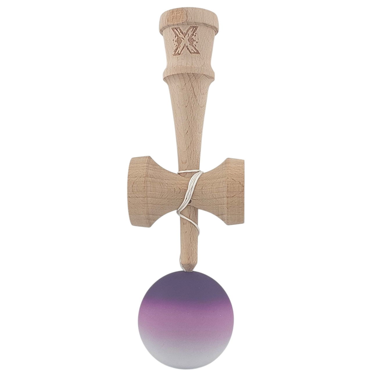 Kendama X Originala, Profesionala, Flippy, din Lemn, Rubber Grip, 18 cm, Negru/Maro/Alb [3]