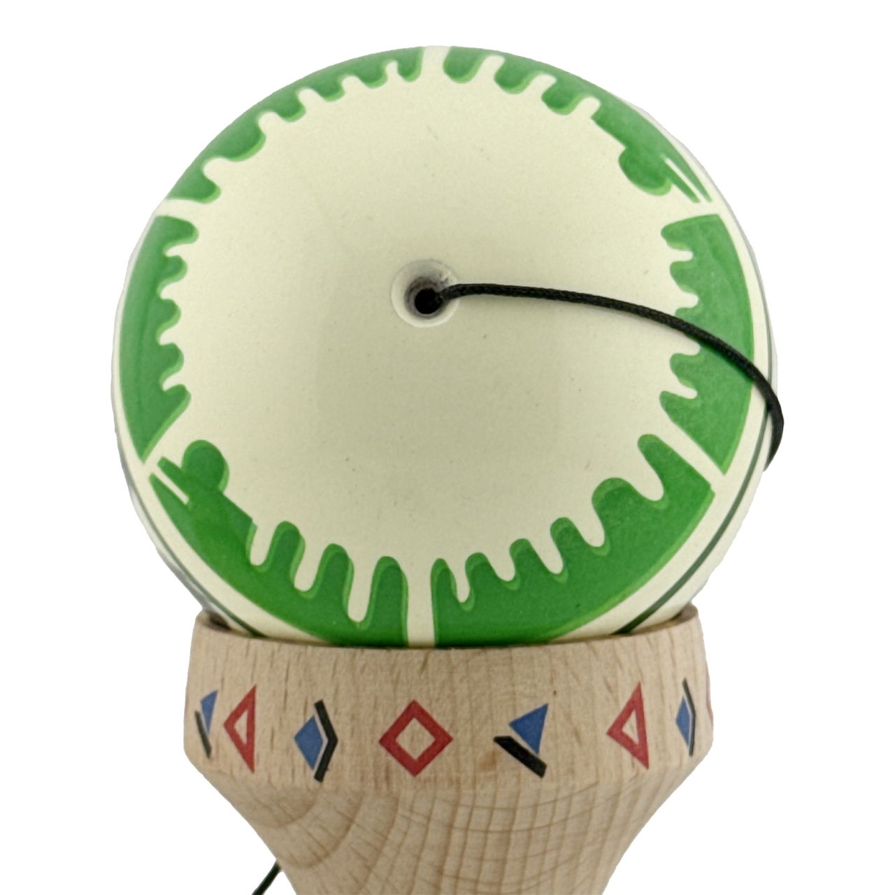 Kendama X Originala, Profesionala, Flippy, DRAGON Series, Super Sticky cu Cupe Mari King Size V3, Rulment Metalic si Gaura in Baza, din Lemn 18 cm, Ata 62/65 cm, Verde deschis/Negru [10]