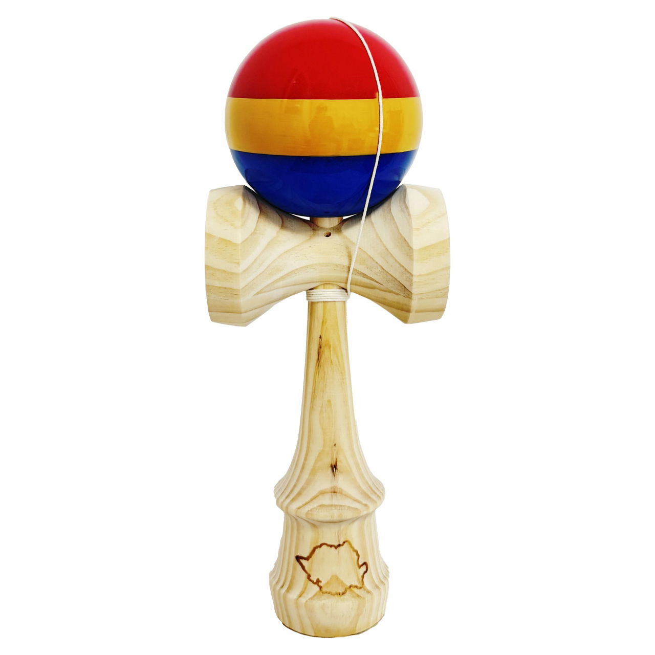Kendama X Originala, Profesionala, Flippy, Inaltime 52 cm, SUPER BIG cu Cupe KING SIZE, Bila Super Sticky, Diametrul 17 cm, din Lemn, Multicolor [4]