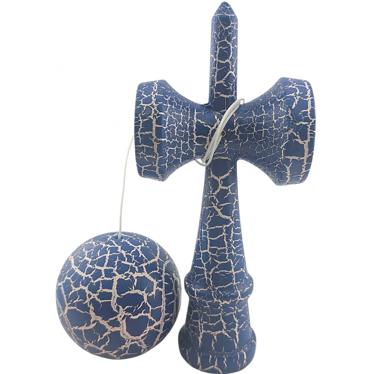 Kendama X Originala, Profesionala, Flippy, Kendama Cracked, din Lemn - 18 cm, Albastru/alb [4]