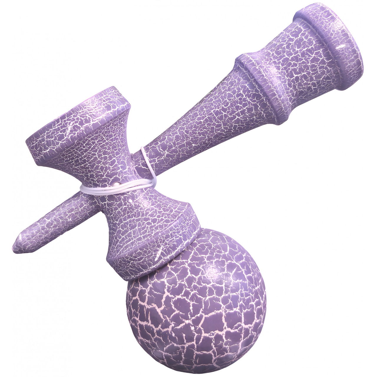 Kendama X Originala, Profesionala, Flippy, Kendama Cracked, din Lemn - 18 cm, Lila/Alb [3]