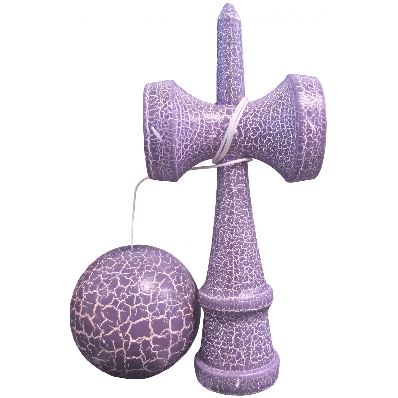 Kendama X Originala, Profesionala, Flippy, Kendama Cracked, din Lemn - 18 cm, Lila/Alb [2]