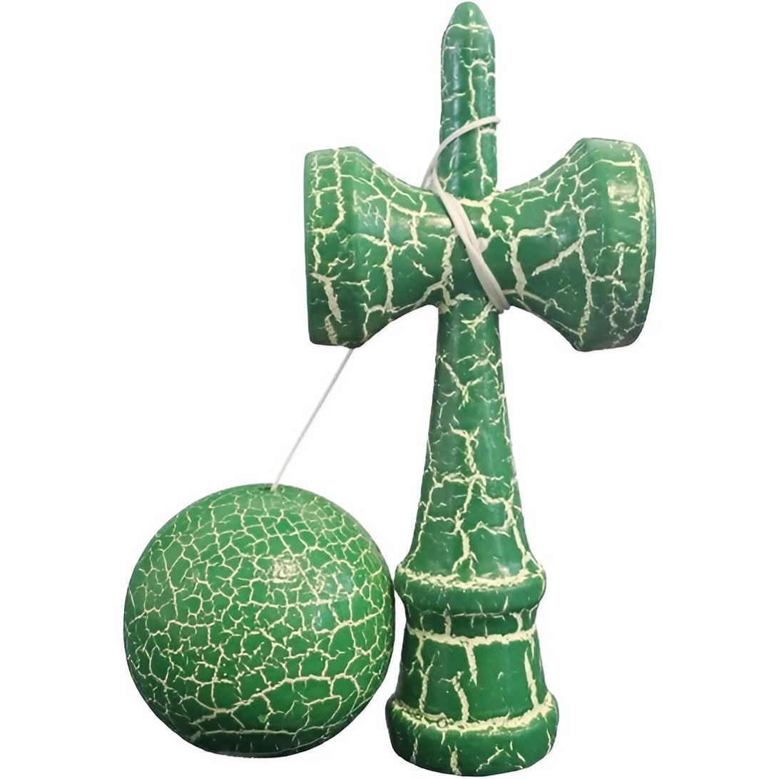 Kendama X Originala, Profesionala, Flippy, Kendama Cracked, din Lemn, 18 cm, Verde Alb [2]