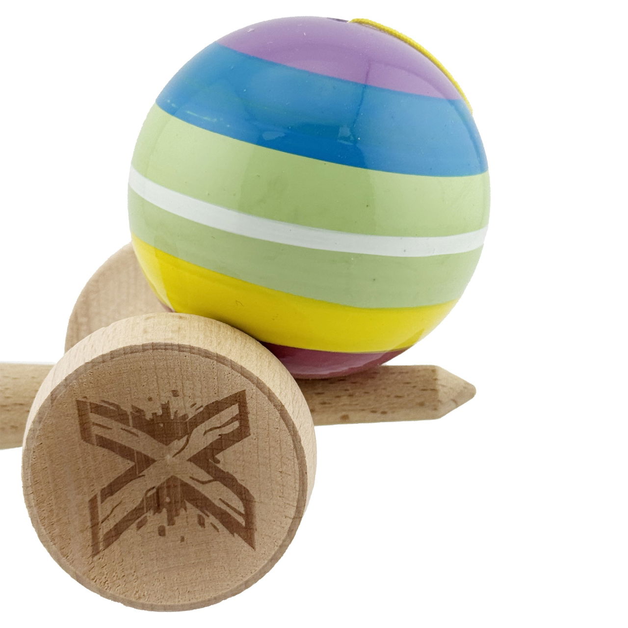 Kendama X Originala, Profesionala, Flippy, Legendary Spectrum, Cupe Mari KING SIZE V3, Super Sticky, Gaura in Baza, Rulment Metalic, din lemn 18 cm, Ata 62/65 cm, Multicolor [8]