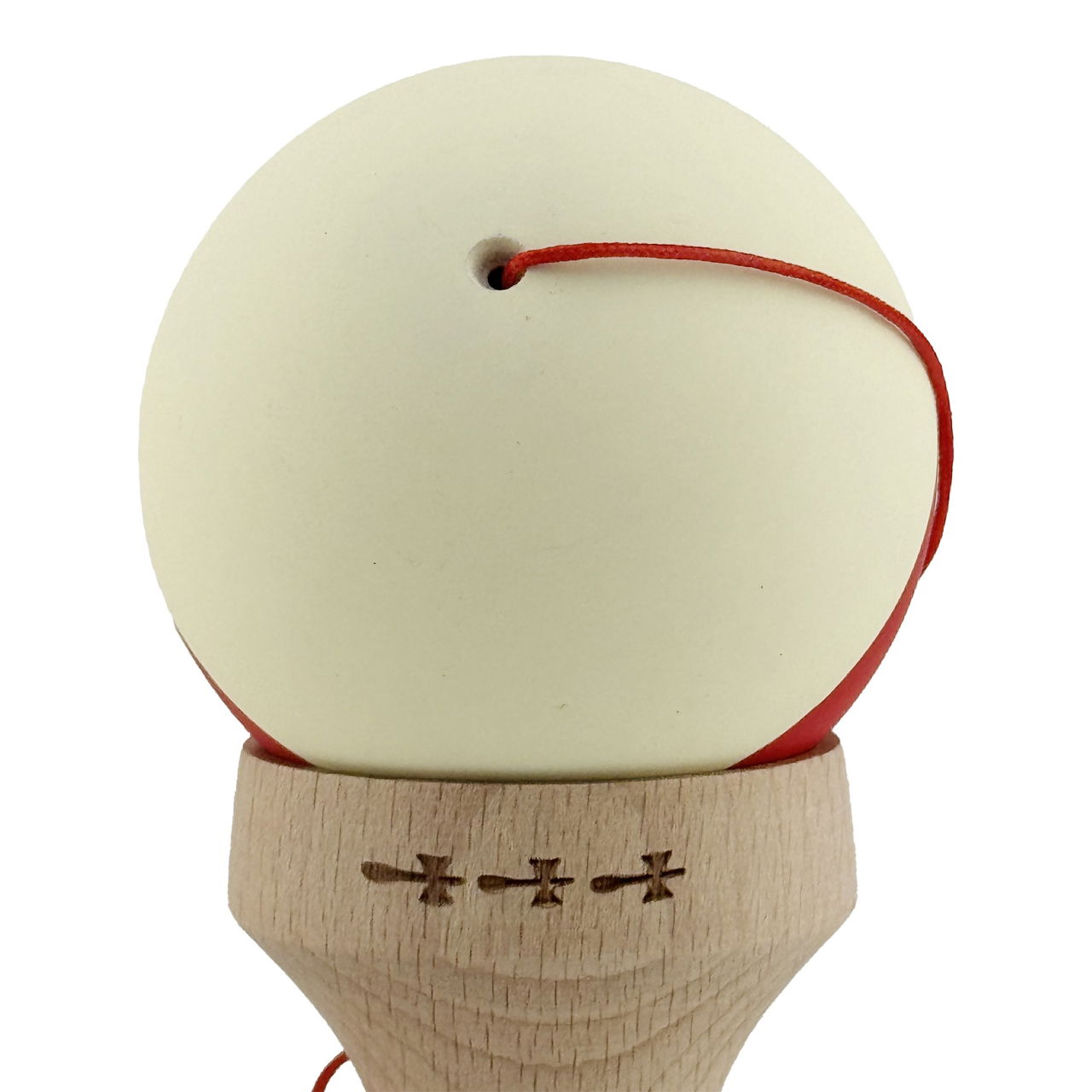 Kendama X Originala, Profesionala, Flippy, Rubber Grip, Cupe Mari KING SIZE V3, Gaura in Baza, Rulment Metalic, din lemn 18 cm, Ata 62/65 cm, Bicolor Galben/Rosu [10]