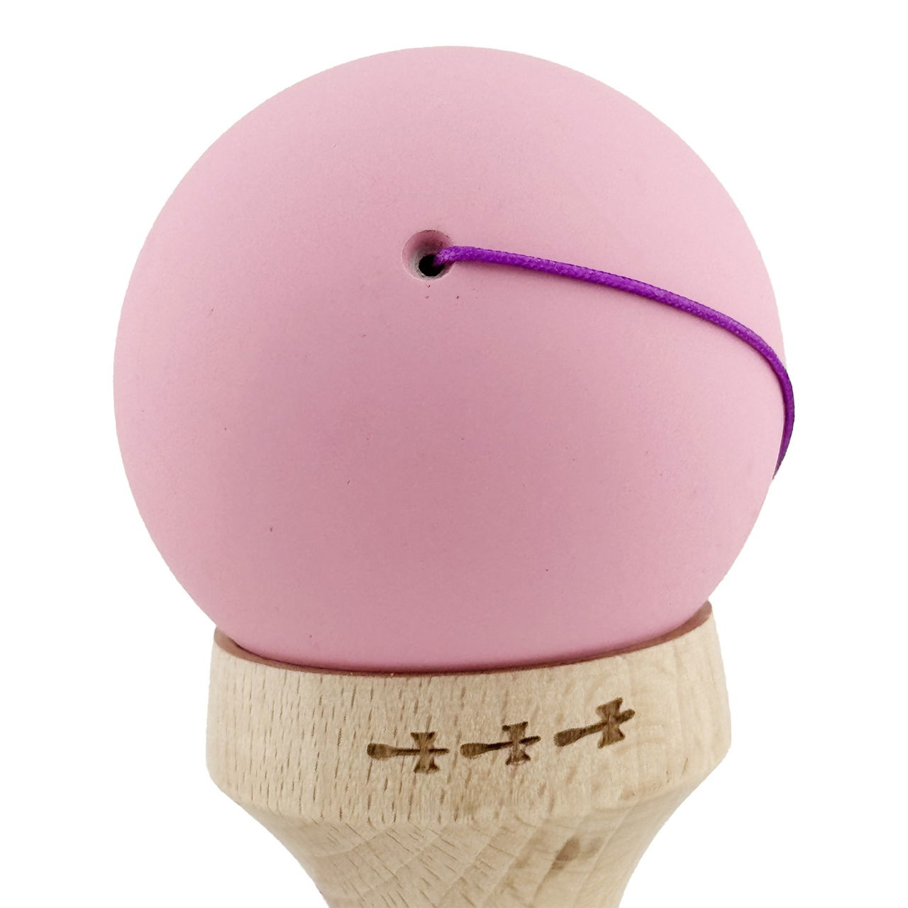 Kendama X Originala, Profesionala, Flippy, Rubber Grip, Cupe Mari KING SIZE V3, Gaura in Baza, Rulment Metalic, din lemn 18 cm, Ata 62/65 cm, Bicolor Roz/Roz deschis [10]
