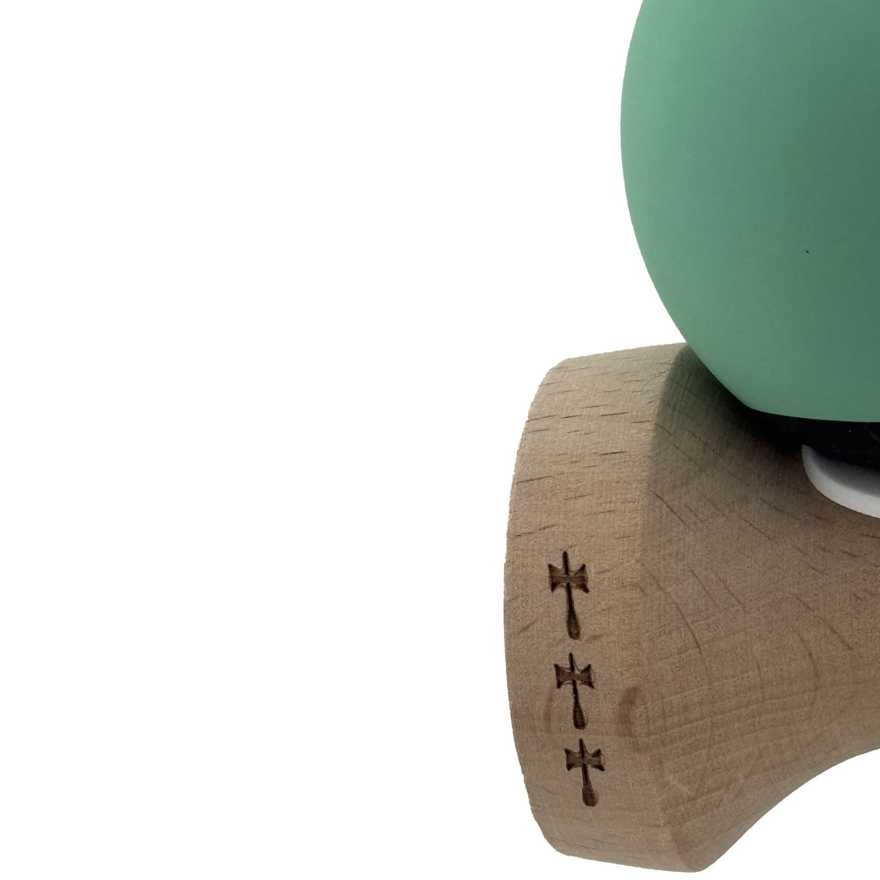 Kendama X Originala, Profesionala, Flippy, Rubber Grip, Cupe Mari KING SIZE V3, Gaura in Baza, Rulment Metalic, din lemn 18 cm, Ata 62/65 cm, Bicolor Turcoaz/Albastru inchis [8]