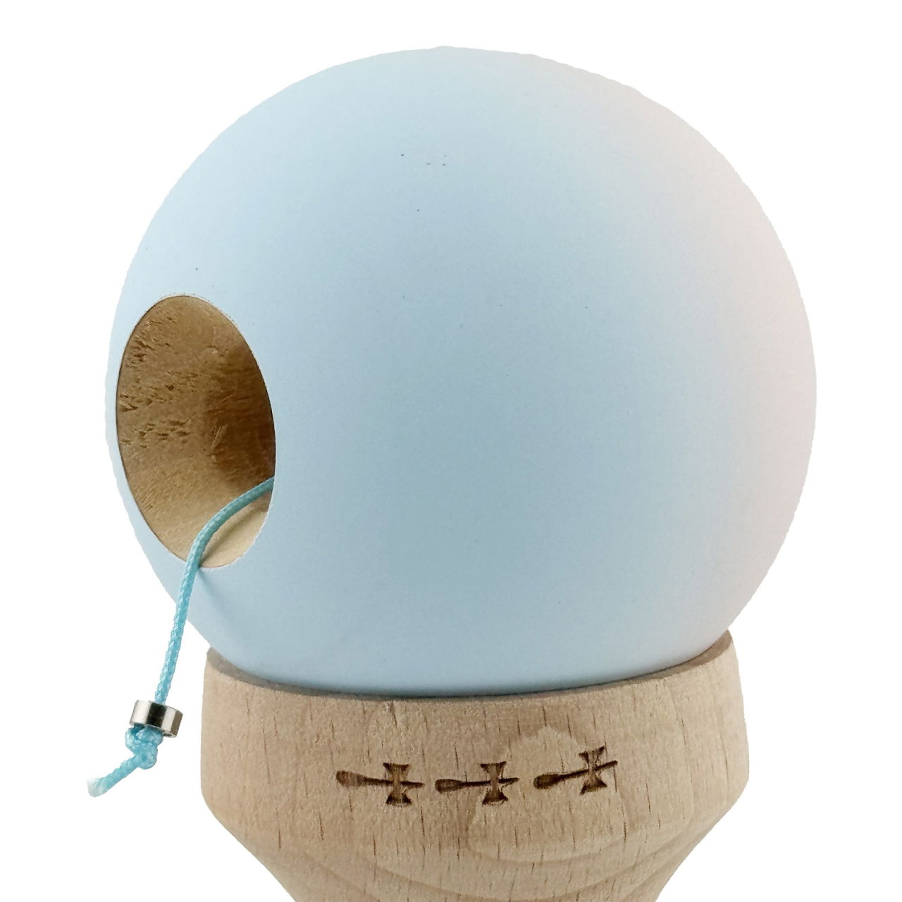 Kendama X Originala, Profesionala, Flippy, Rubber Grip, Cupe Mari KING SIZE V3, Gaura in Baza, Rulment Metalic, din lemn 18 cm, Ata 62/65 cm, Gradient Lila/Turcoaz [7]