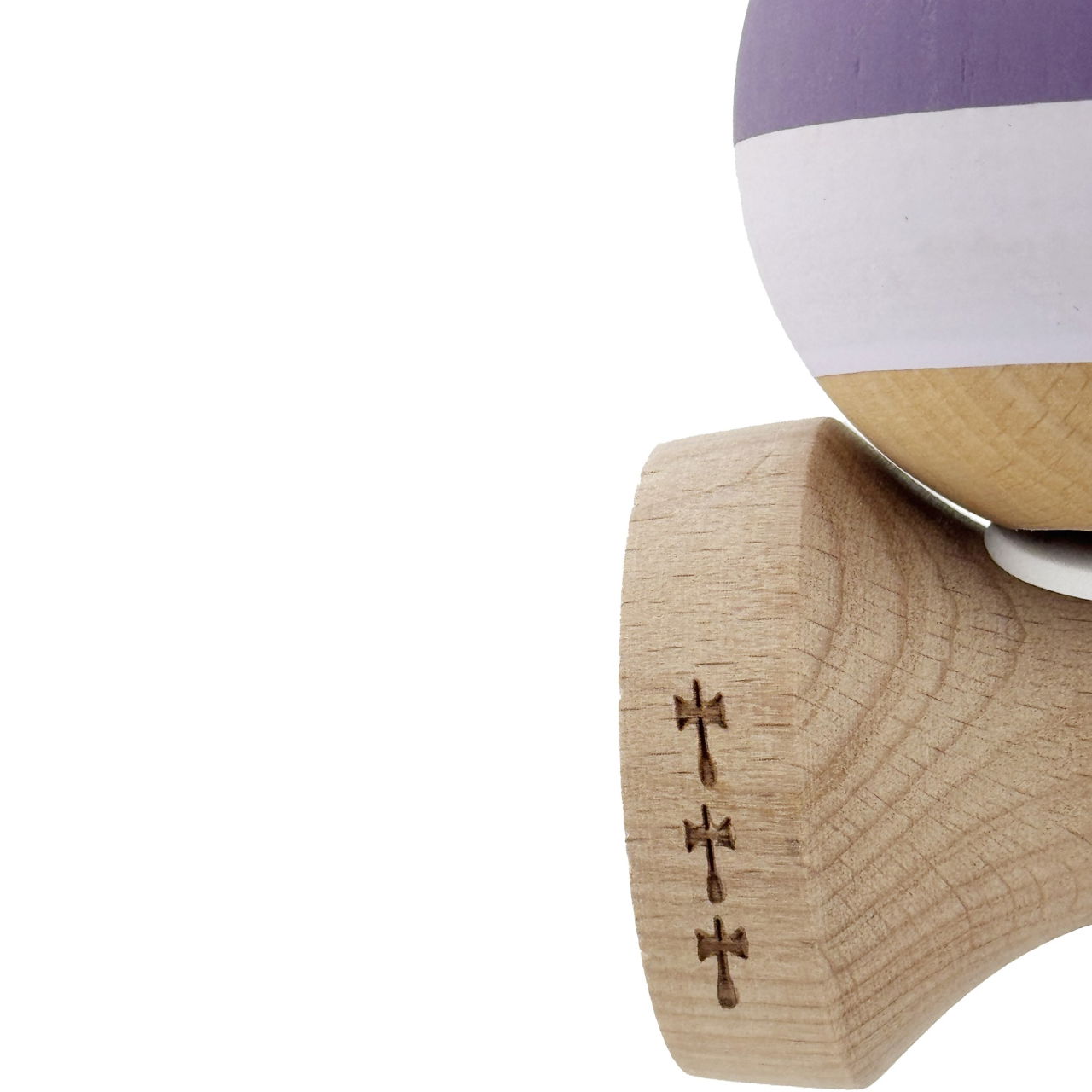 Kendama X Originala, Profesionala, Flippy, Rubber Grip, Cupe Mari KING SIZE V3, Gaura in Baza, Rulment Metalic, din lemn 18 cm, Ata 62/65 cm, Special Purpuriu/Mov/Lila [8]