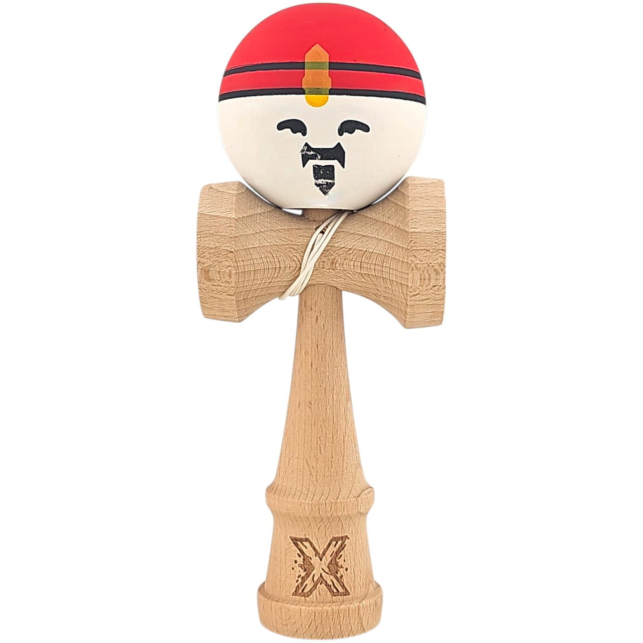 Kendama X Originala, Profesionala, Rege, Flippy, din Lemn, 18 cm, Rosu/Alb/Galben [1]