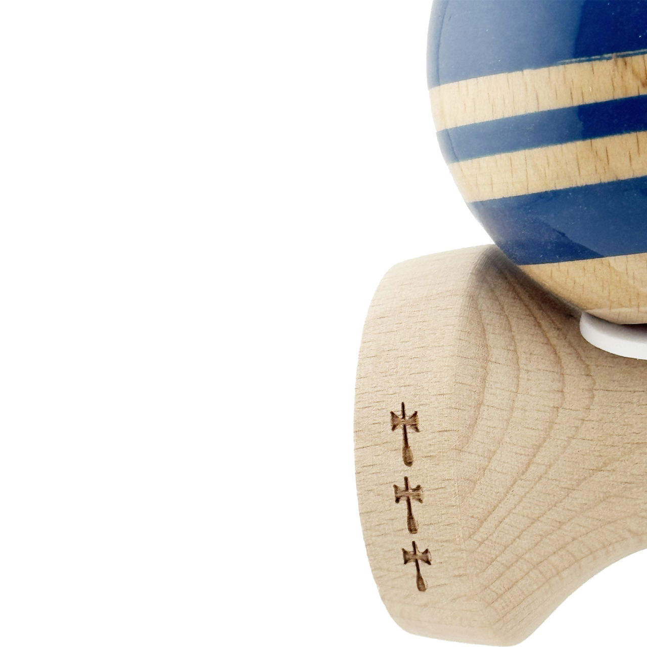 Kendama X Originala RAINBOW, Profesionala, Flippy, Cupe Mari KING SIZE V3, Super Sticky, Gaura in Baza, Rulment Metalic, din lemn 18 cm, Ata 62/65 cm, Albastru/Maro [7]