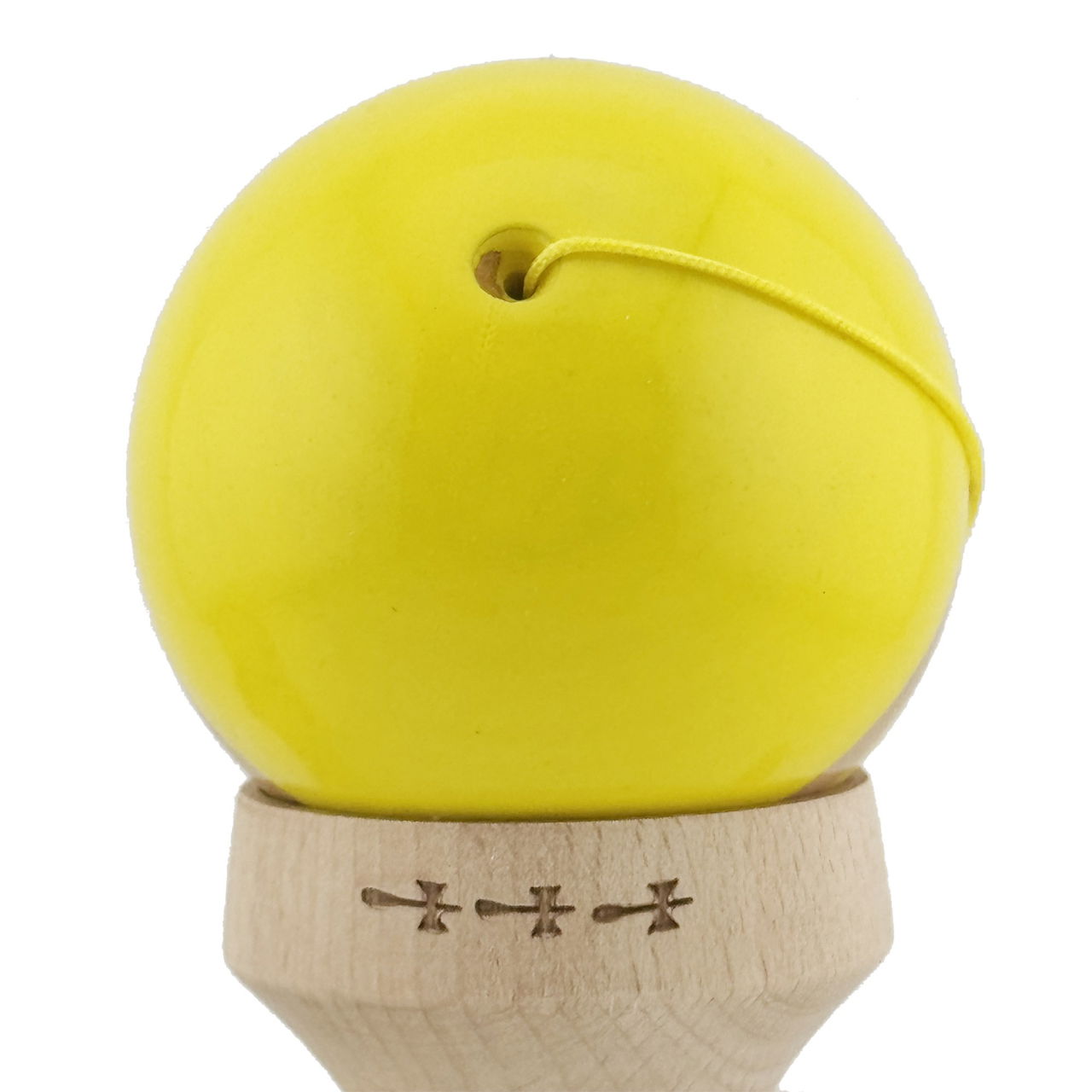 Kendama X Originala RAINBOW, Profesionala, Flippy, Cupe Mari KING SIZE V3, Super Sticky, Gaura in Baza, Rulment Metalic, din lemn 18 cm, Ata 62/65 cm, Galben/Maro [9]