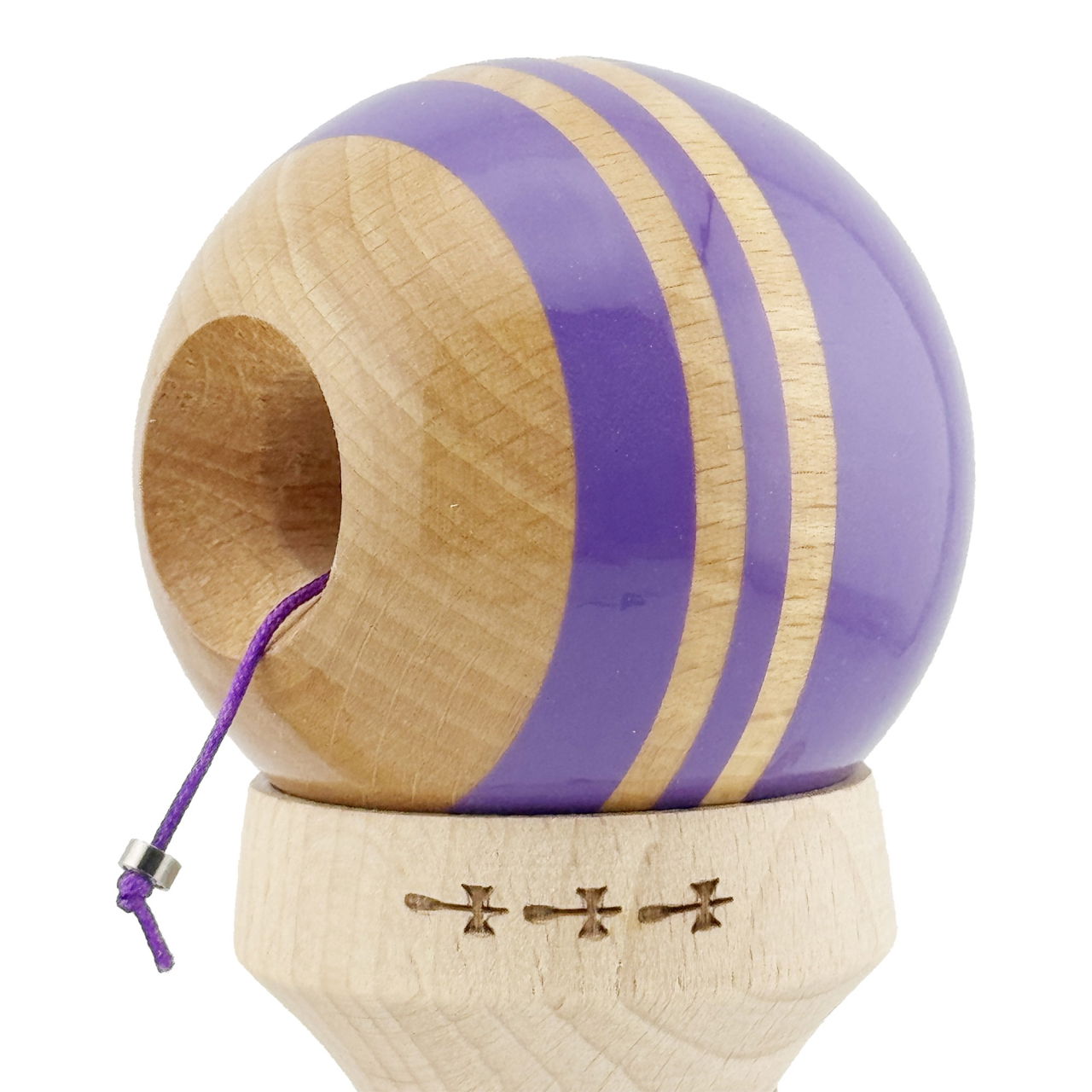Kendama X Originala RAINBOW, Profesionala, Flippy, Cupe Mari KING SIZE V3, Super Sticky, Gaura in Baza, Rulment Metalic, din lemn 18 cm, Ata 62/65 cm, Indigo/Maro [6]