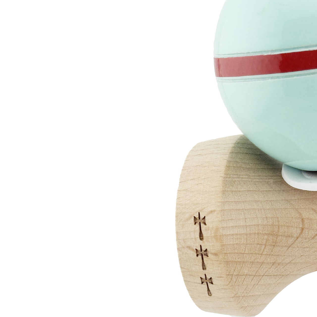 Kendama X Originala Silken, Profesionala, Flippy, Cupe Mari KING SIZE V3, Super Sticky, Gaura in Baza, Rulment Metalic, din lemn 18 cm, Ata 62/65 cm, Verde Mint [7]